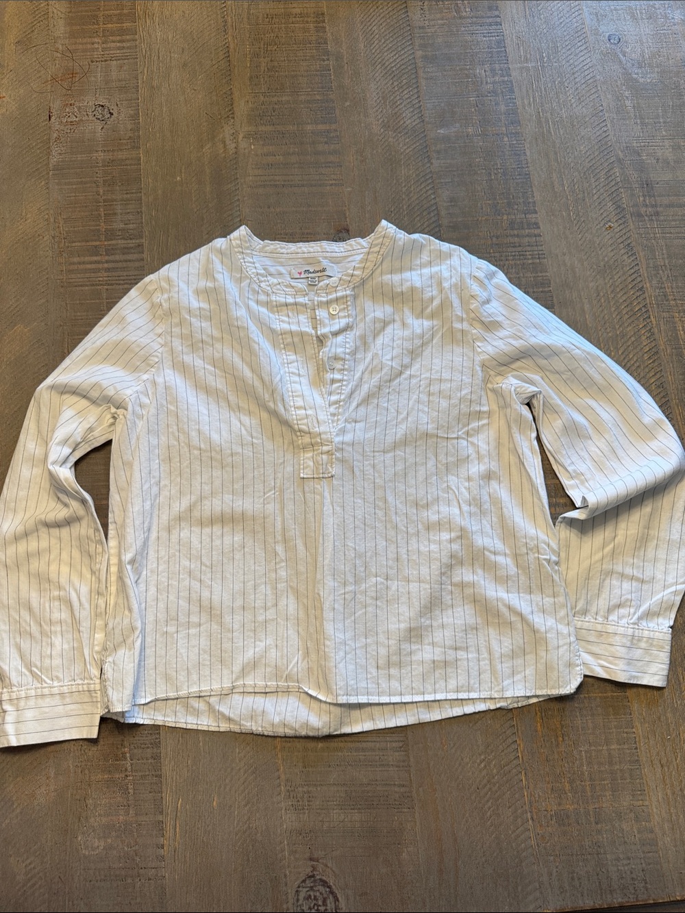 Madewell White Pinstripe Button-Down Shirt
